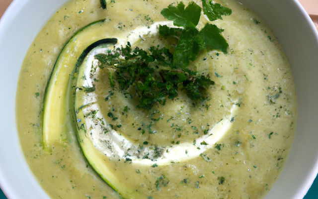 Velouté de courgettes aux herbes aromatiques