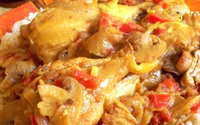 Poulet Massalé au poivrons et champignons !