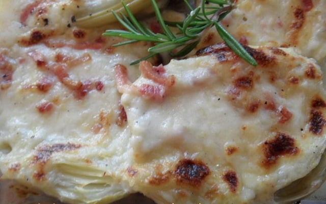 Fenouils gratinés aux petits lardons