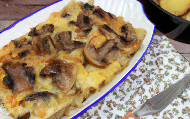 Gâteau de pommes de terre sauce champignons