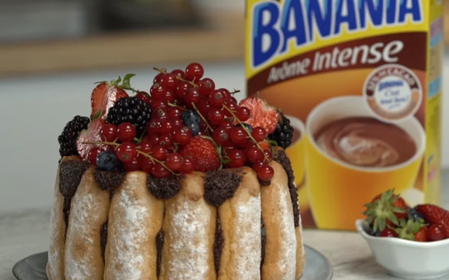 Charlotte au Banania et aux fruits rouges