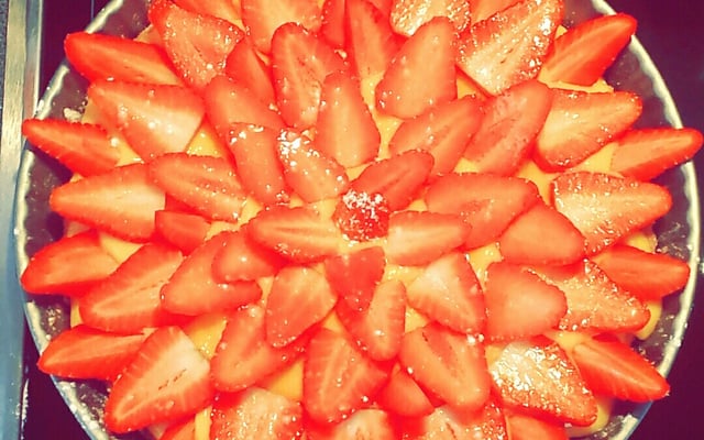 Tarte aux fraises traditionnelle à la crème pâtissière