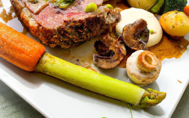 Carré d'agneau de pré-salé, légumes fondus au camembert