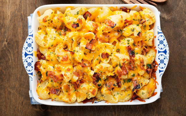 Gratin fondant de pâtes au maroilles