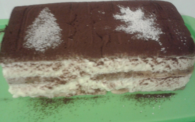 Tiramisu façon bûche de Noël