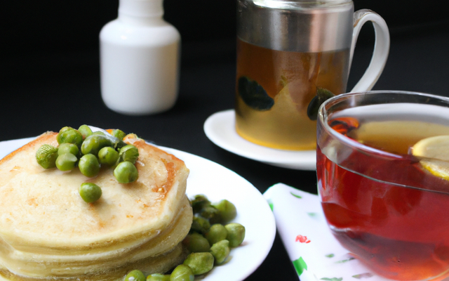 Pancake aux petits pois et au thé vert
