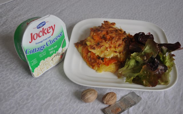 Gratin potiron de pommes de terre au cottagecheese