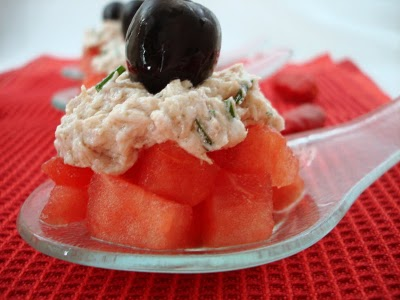 Tartare de pastèque au thon
