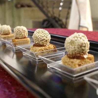 Bonbons de foie gras sur pain d'épices