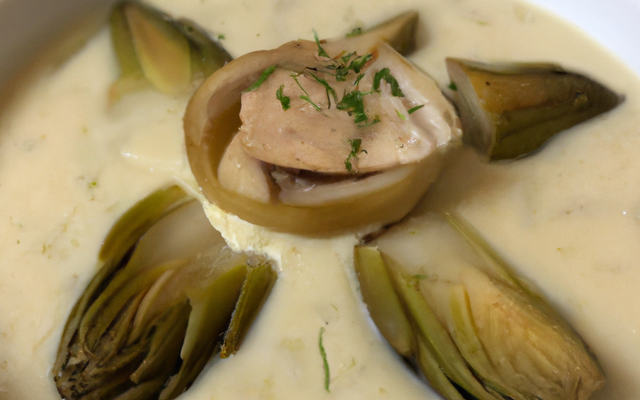 Velouté d'artichauts au foie gras