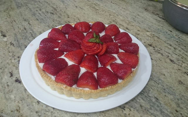 Tarte aux fraises traditionnelle à la crème pâtissière