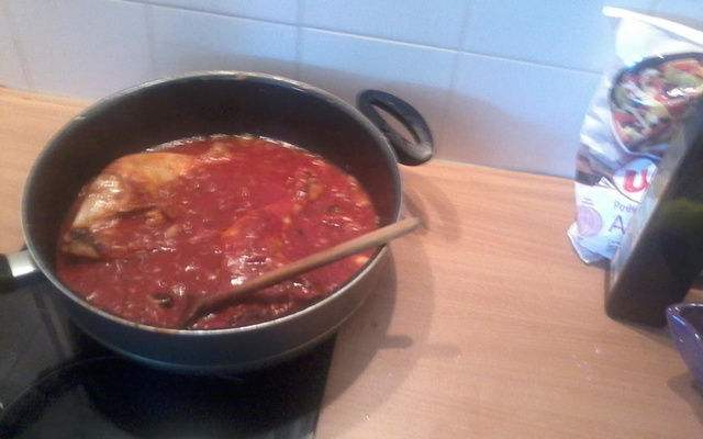 Fricassé de poulet aux olives et basilic