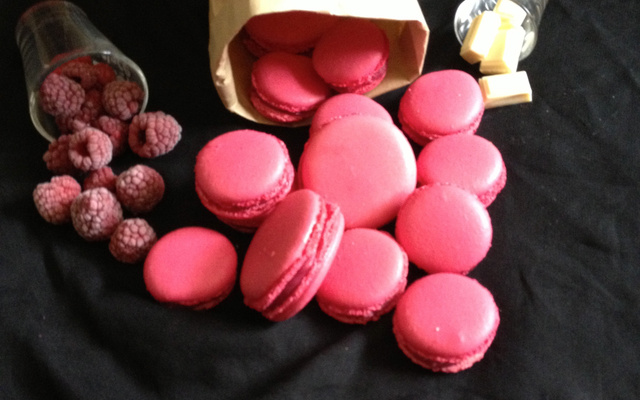Macarons framboises chocolat blanc