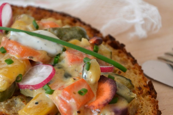 Pain perdu aux légumes et à la crème Saint Agur®