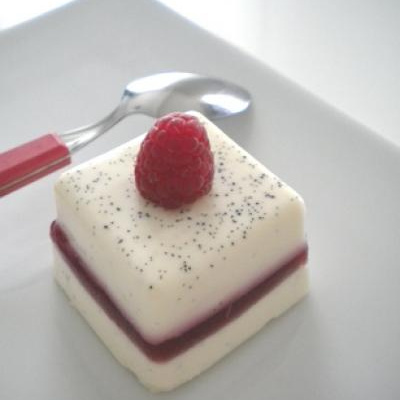 Panna cotta à la gelée de framboises