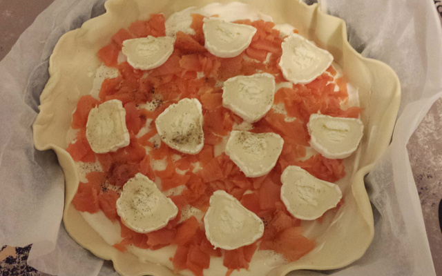 Tarte au saumon et au chèvre