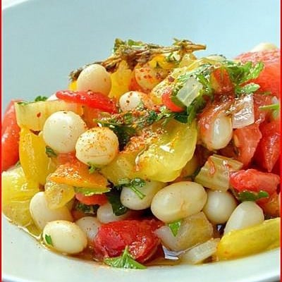 Salade de cocos de Paimpol rafraîchis à la tomate