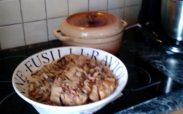 Lapin au cidre et lardons