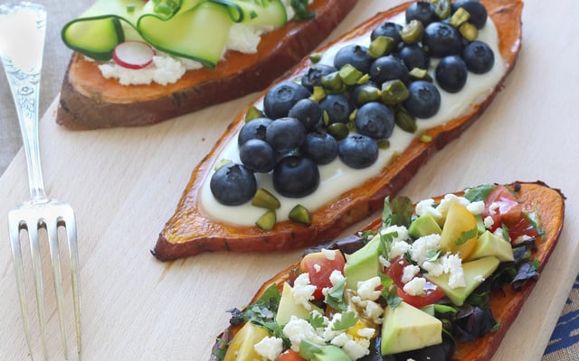Toasts de patate douce en 3 versions salées et sucrées