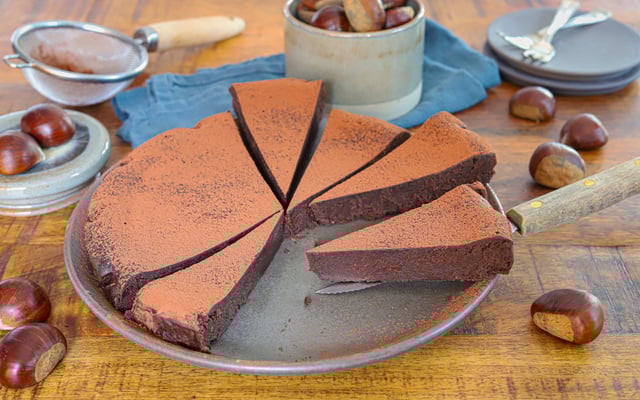 Fondant à la crème de marrons et chocolat