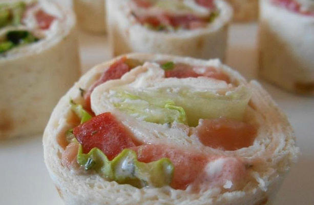Wrap saumon fumé & crudités