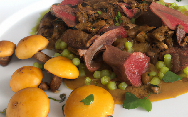 Pigeonneau aux girolles et lentilles