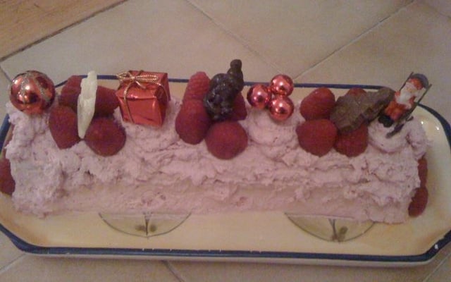 Bûche de Noël façon bavaroise aux fruits rouges