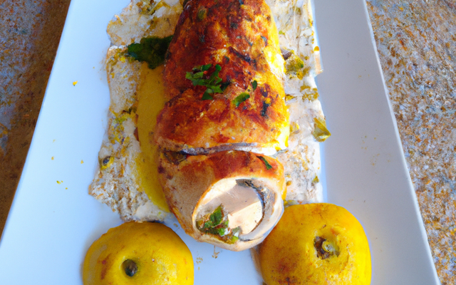 Dinde farcie à la sauce citronnée