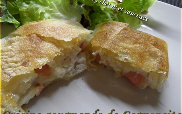 Brick chèvre et saucisses de Strabourg