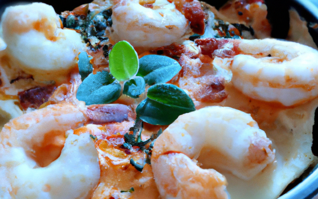 Cassolette Roquefort gambas et œuf