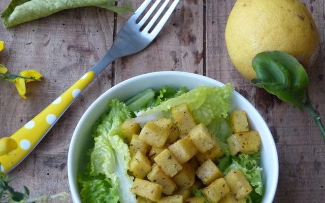 Dés de polenta au zeste de citron & herbes de Provence