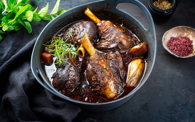 Jarret d'agneau en cocotte