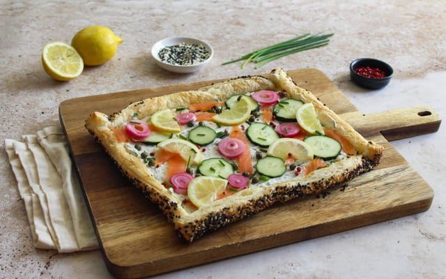 Tarte bagel au saumon fumé