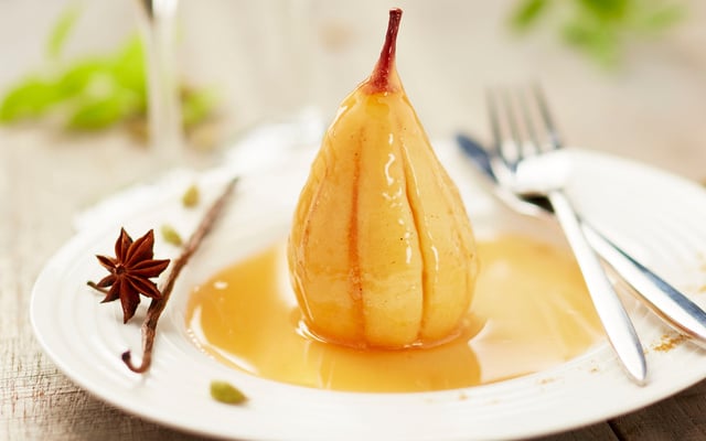 Poires pochées toute simple