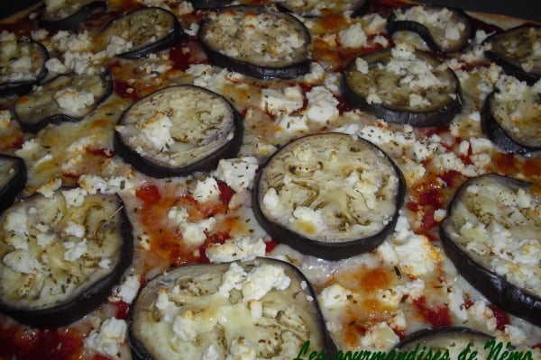 Pizza aubergines féta