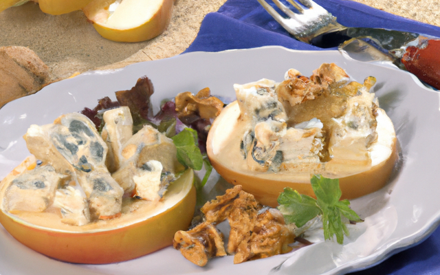 Aumônière poire roquefort et cerneaux de noix