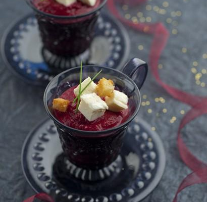 Velouté de betteraves et Boursault