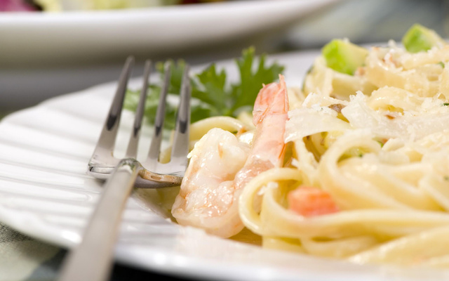 Pâtes au saumon et ses crevettes