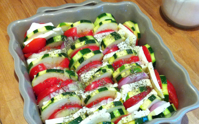 Tian de légumes à la mozzarella