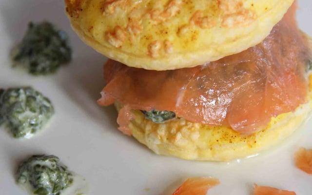 Millefeuille d'épinard et saumon fumé