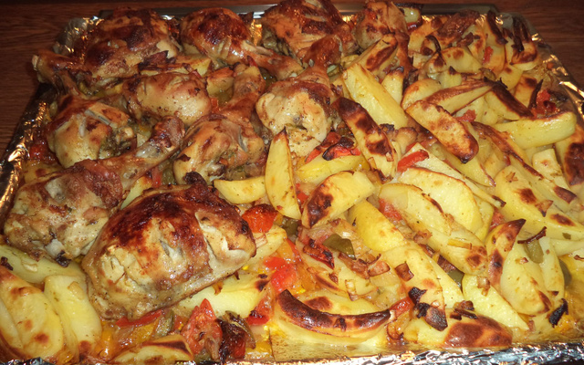 Cuisses de poulet et pomme de terre au four