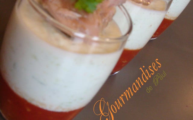 Verrine fraicheur aux émincés de thon avec un soupçon de romarin et de persil