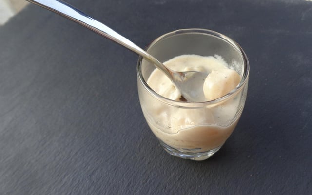 Verrine bretonne de Saint-Jacques au vin blanc
