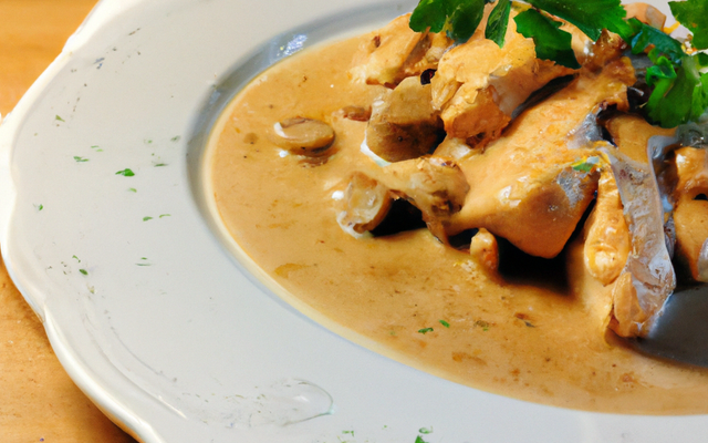 Le poulet au rhum et sauce d'huitre