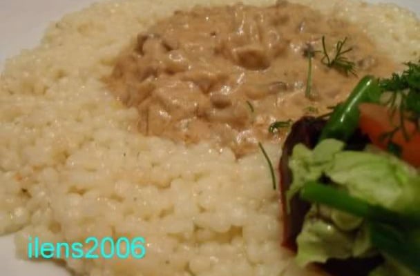 Paprikas de champignons et couscous israelien