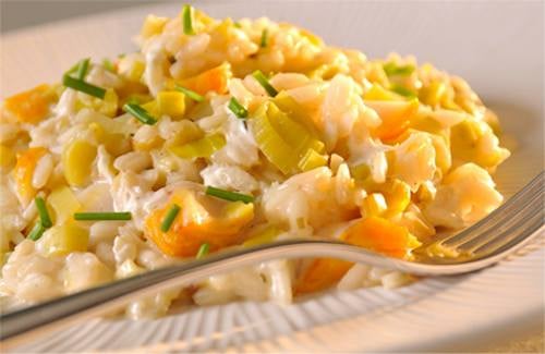 Risotto à l'églefin fumé et aux poireaux
