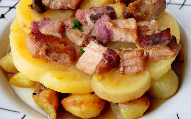 Tartiflette de mignon de porc d'antan au maroilles