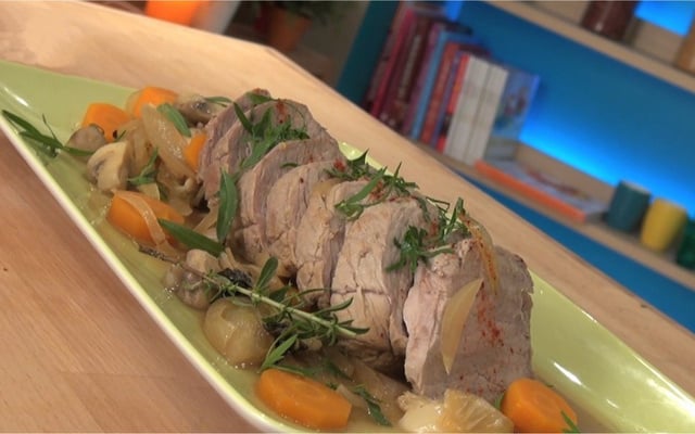 Rôti de veau aux champignons