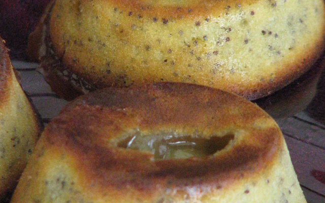 Muffins citron, lemon curd et pavot