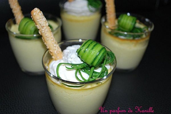 Flan de courgettes et sa chantilly de chèvre frais